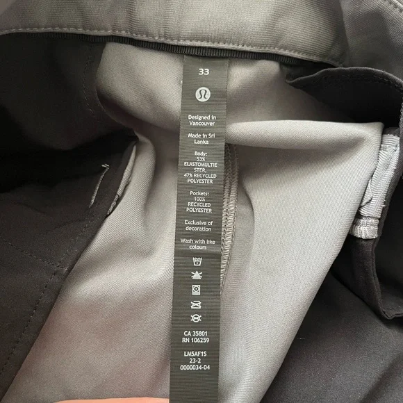 Lululemon ABC Slim-Fit 5 Pocket Pant in Gray Warpstreme Men’s size 32 - Picture 13 of 16